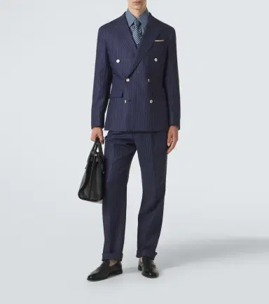 dunhill Pinstripe double-breasted linen blazer | Thumbnail 7