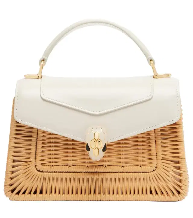 Serpenti Forever Mini wicker top-handle bag