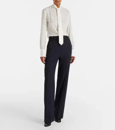 Alexander McQueen Wool grain de poudre straight pants | Thumbnail 2