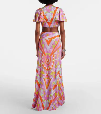 PUCCI Manuba jersey satin maxi skirt | Thumbnail 3