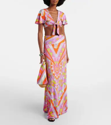 PUCCI Manuba jersey satin maxi skirt | Thumbnail 4