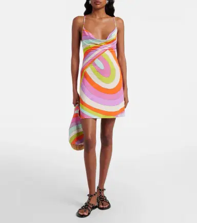 PUCCI Iride draped satin jersey minidress | Thumbnail 6