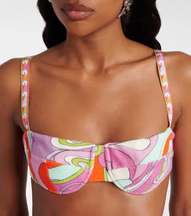 PUCCI Orchidee cotton terry bikini top | Thumbnail 5