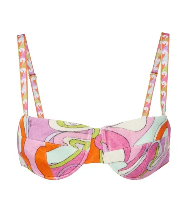 Pucci Orchidee cotton terry bikini top