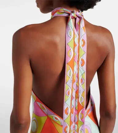 PUCCI Occhi silk twill midi dress | Thumbnail 2