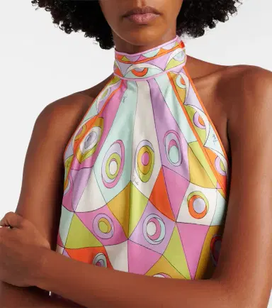PUCCI Occhi silk twill midi dress | Thumbnail 3