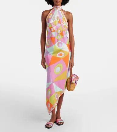PUCCI Occhi silk twill midi dress | Thumbnail 4