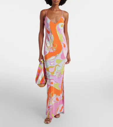 Pucci Orchidee silk twill maxi dress | Thumbnail 4