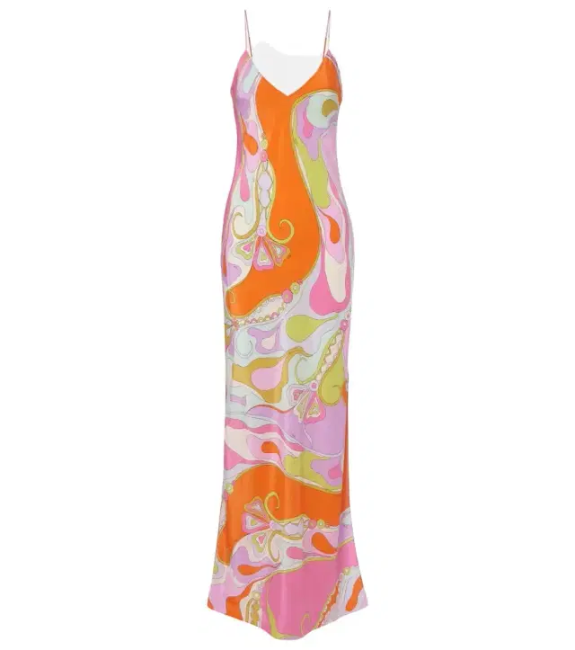Orchidee silk twill maxi dress