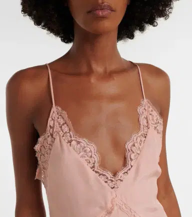 Stella McCartney Lace-trimmed silk midi dress | Thumbnail 4