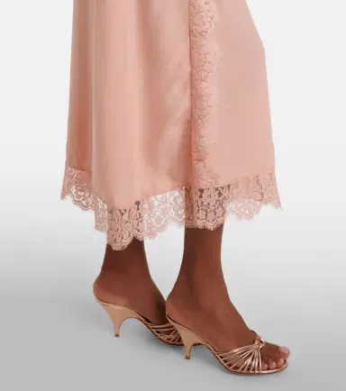 Stella McCartney Lace-trimmed silk midi dress | Thumbnail 5