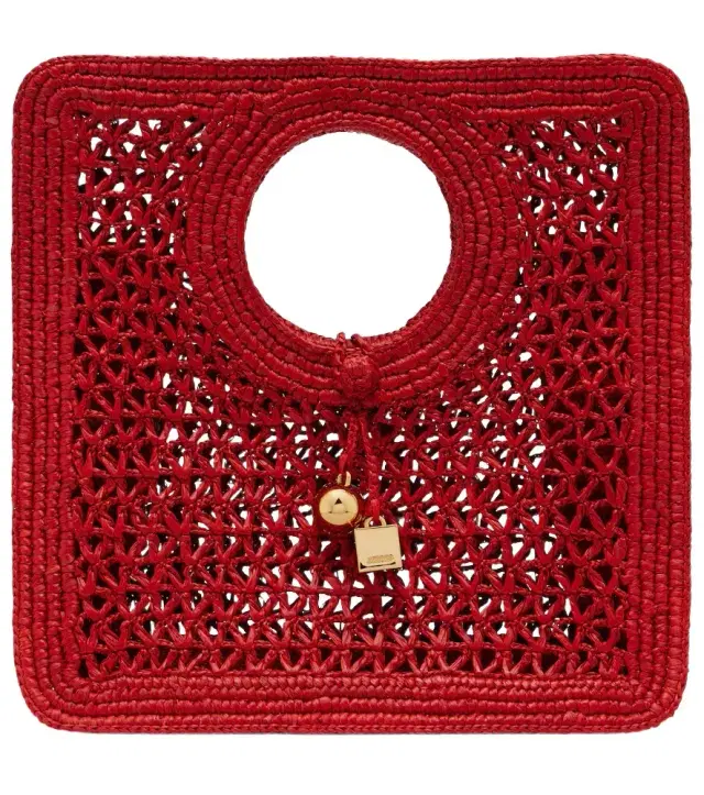 Jacquemus Spiaggia Small raffia top-handle bag