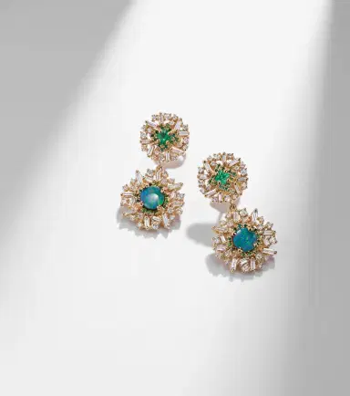 Suzanne Kalan 18kt gold drop earrings with gemstones | Thumbnail 5
