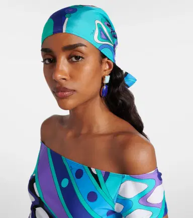 Pucci Iride silk twill head wrap | Thumbnail 4