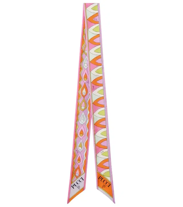 Printed silk twill scarf