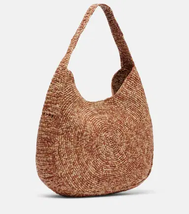 Stella McCartney Logo Small raffia shoulder bag | Thumbnail 3