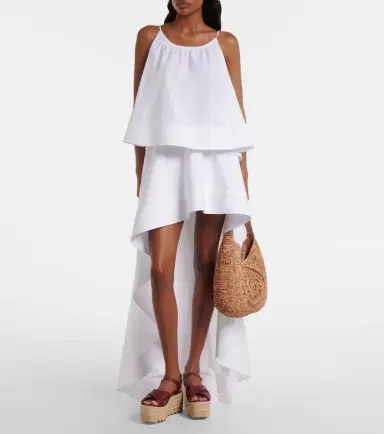 Stella McCartney Logo Small raffia shoulder bag | Thumbnail 4