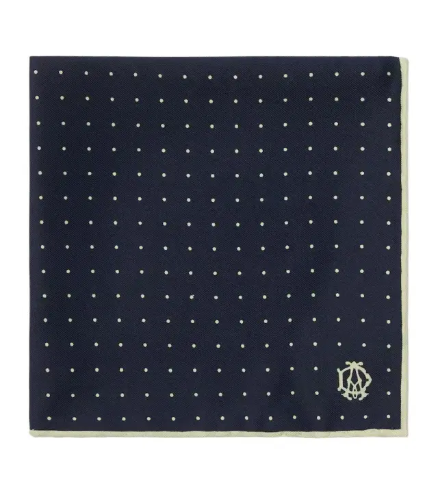 Dunhill Polka-dot silk pocket square