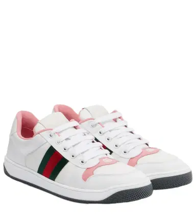 Gucci Screener leather-trimmed sneakers | Thumbnail 1 Gucci Screener leather-trimmed sneakers | Thumbnail 1