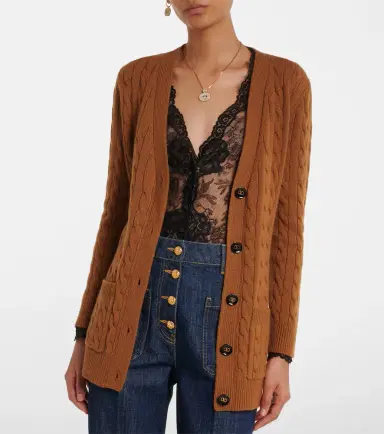 Valentino Cable-knit cashmere cardigan | Thumbnail 7 Valentino Cable-knit cashmere cardigan | Thumbnail 7