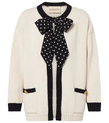 Valentino Bow-detail cotton-blend cardigan | Thumbnail 1 Valentino Bow-detail cotton-blend cardigan | Thumbnail 1