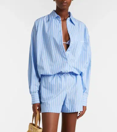 Hunza G Striped cotton polin shirt | Thumbnail 6 Hunza G Striped cotton polin shirt | Thumbnail 6