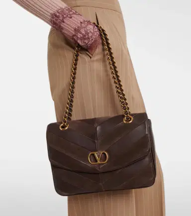 Valentino Garavani Djuna Medium chevron leather shoulder bag | Thumbnail 6