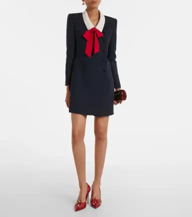 Valentino Crepe Couture tie-neck minidress | Thumbnail 4 Valentino Crepe Couture tie-neck minidress | Thumbnail 4