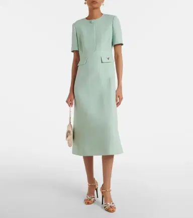 Valentino Crepe Couture VGold midi dress | Thumbnail 5 Valentino Crepe Couture VGold midi dress | Thumbnail 5