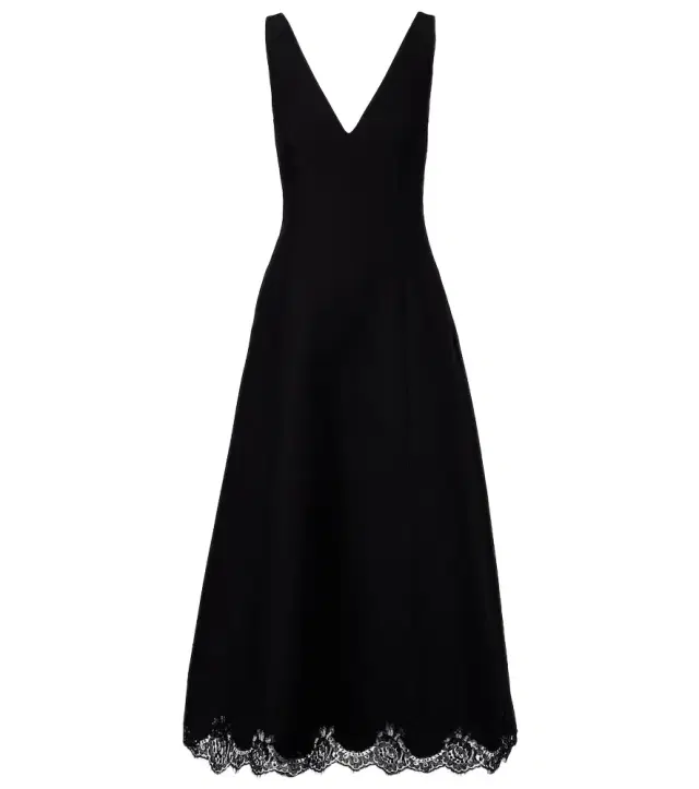Valentino Crepe Couture lace-trimmed midi dress