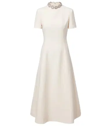 Valentino Crepe Couture embellished midi dress | Thumbnail 1 Valentino Crepe Couture embellished midi dress | Thumbnail 1