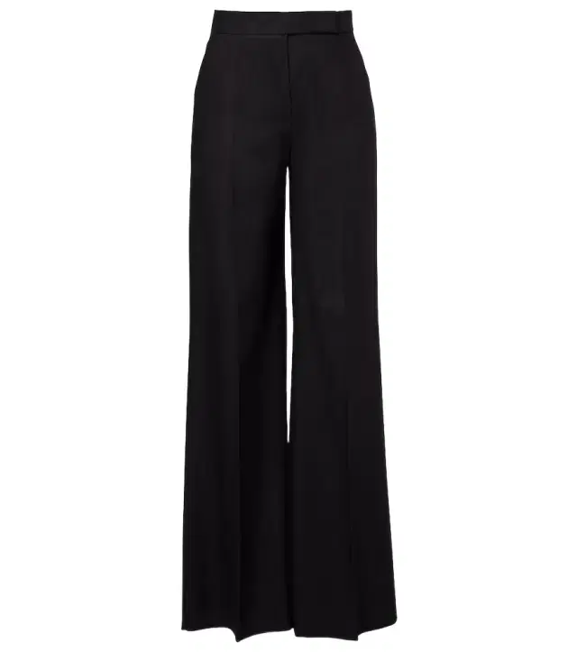 Max Mara Linen and silk twill wide-leg pants