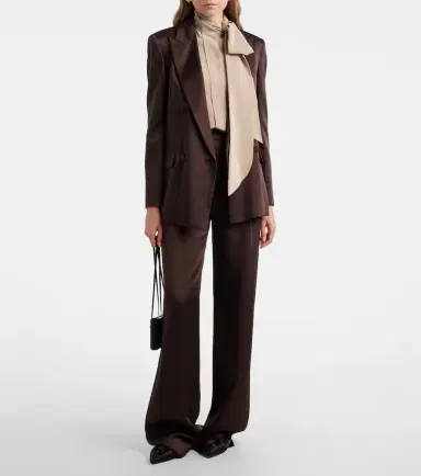 Max Mara Pleated tie-neck silk crêpe de chine top | Thumbnail 4