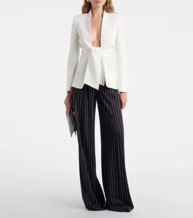 Max Mara Pinstripe pleated wide-leg pants | Thumbnail 3 Max Mara Pinstripe pleated wide-leg pants | Thumbnail 3