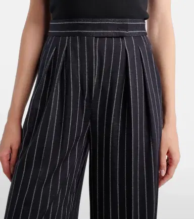 Max Mara Pinstripe pleated wide-leg pants | Thumbnail 4 Max Mara Pinstripe pleated wide-leg pants | Thumbnail 4