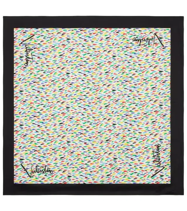 Printed silk twill scarf