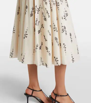 'S Max Mara 'S Max Mara Embellished floral cotton voile midi dress | Thumbnail 3