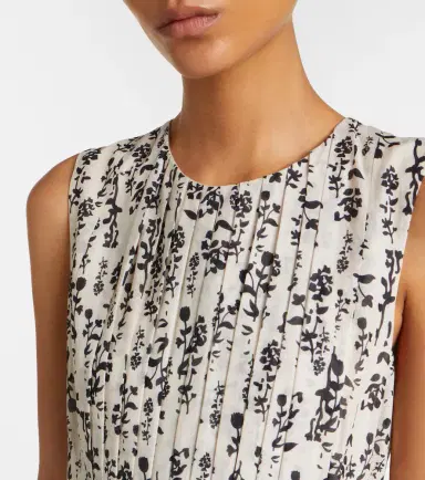 'S Max Mara 'S Max Mara Embellished floral cotton voile midi dress | Thumbnail 4