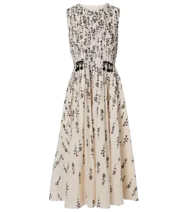 'S Max Mara 'S Max Mara Embellished floral cotton voile midi dress | Thumbnail 1
