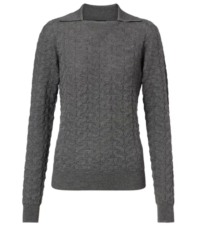 Etro Cable-knit wool polo sweater