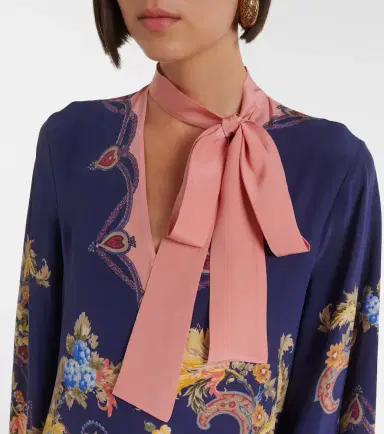 Etro Paisley tie-neck silk maxi dress | Thumbnail 6