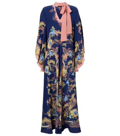 Etro Paisley tie-neck silk maxi dress | Thumbnail 1