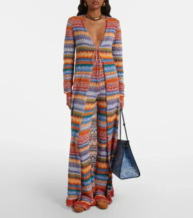 Etro Crochet striped cotton cardigan | Thumbnail 5