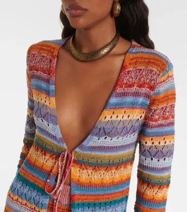 Etro Crochet striped cotton cardigan | Thumbnail 6