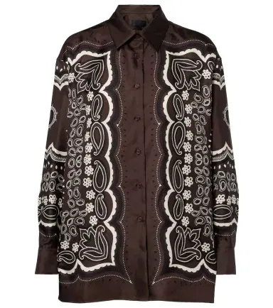 Nili Lotan Alfie printed silk twill shirt | Thumbnail 1 Nili Lotan Alfie printed silk twill shirt | Thumbnail 1