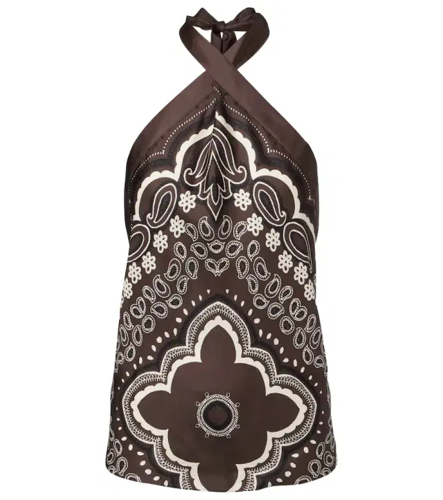 Nili Lotan Solal printed halterneck silk top