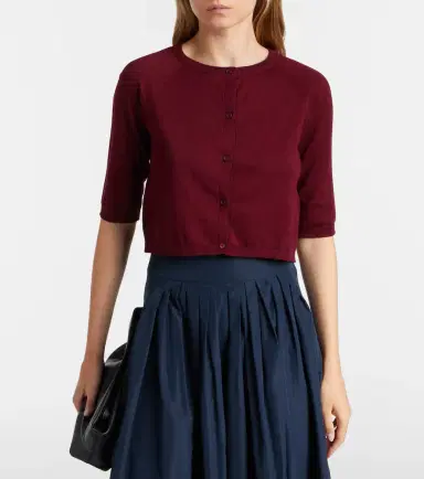 'S Max Mara 'S Max Mara Cropped cotton, silk, and cashmere cardigan | Thumbnail 2