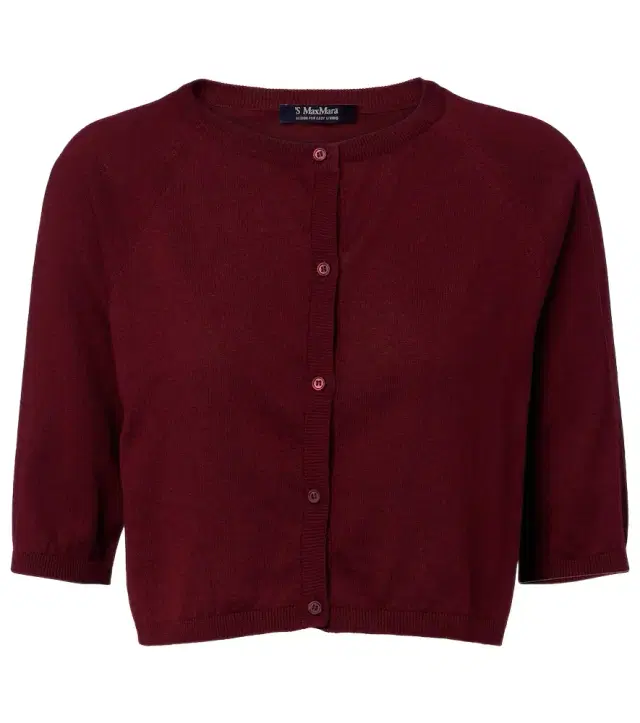 'S Max Mara Cropped cotton, silk, and cashmere cardigan