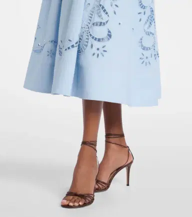 Self-Portrait Broderie anglaise cotton-blend midi dress | Thumbnail 6