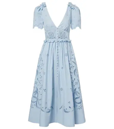Self-Portrait Broderie anglaise cotton-blend midi dress | Thumbnail 1